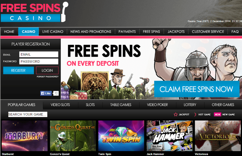 Free Spins Casino 2014